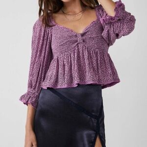 Free People Flower Fields Smocked Top